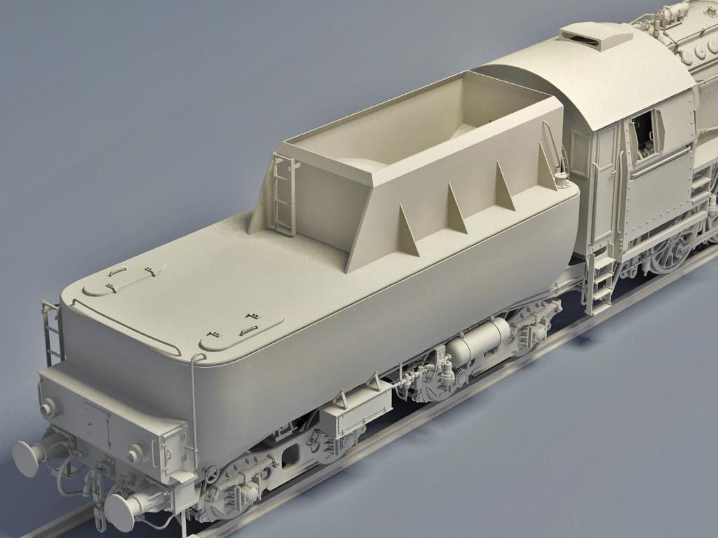 BR-52 Kriegslok Steam Locomotive Engine 3D model_10