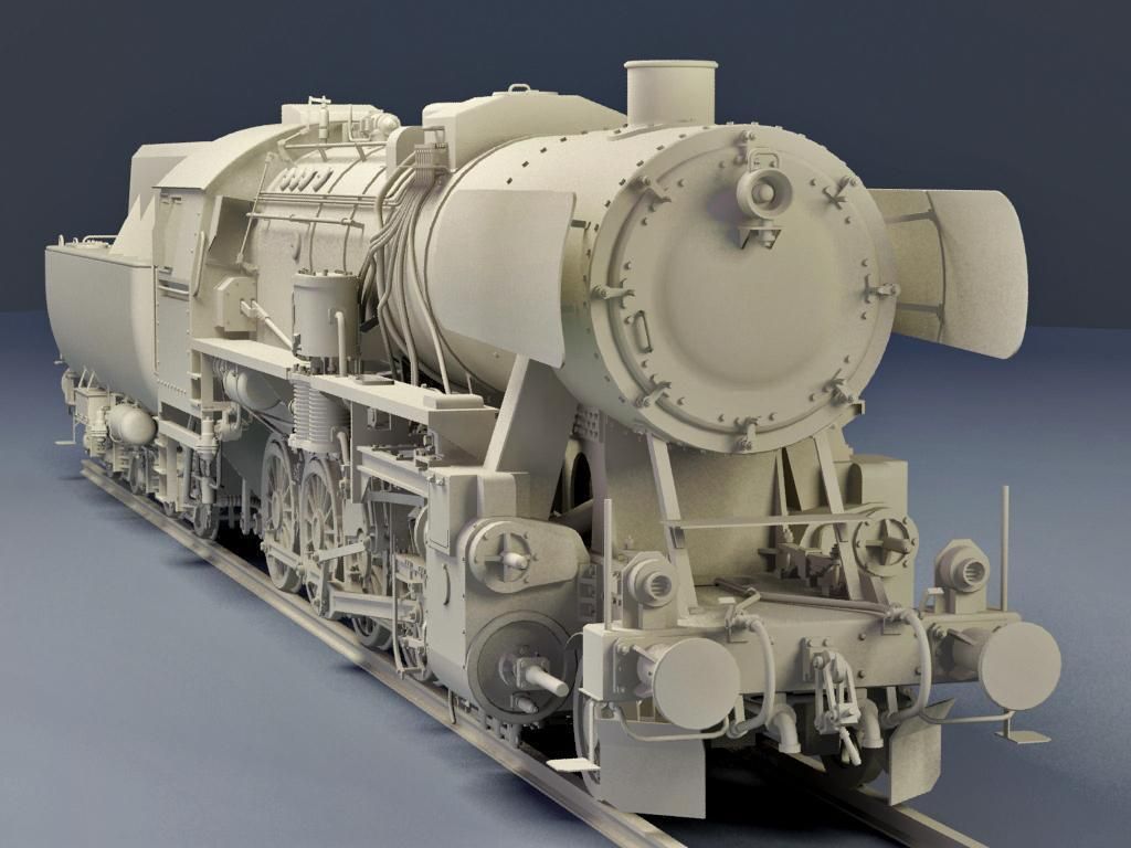 BR-52 Kriegslok Steam Locomotive Engine 3D model_15