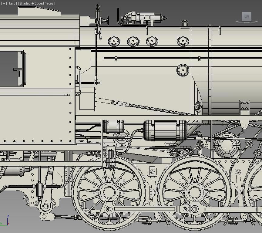 BR-52 Kriegslok Steam Locomotive Engine 3D model_24