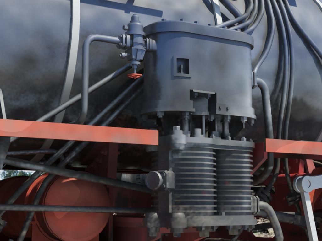 BR-52 Kriegslok Steam Locomotive Engine 3D model_7