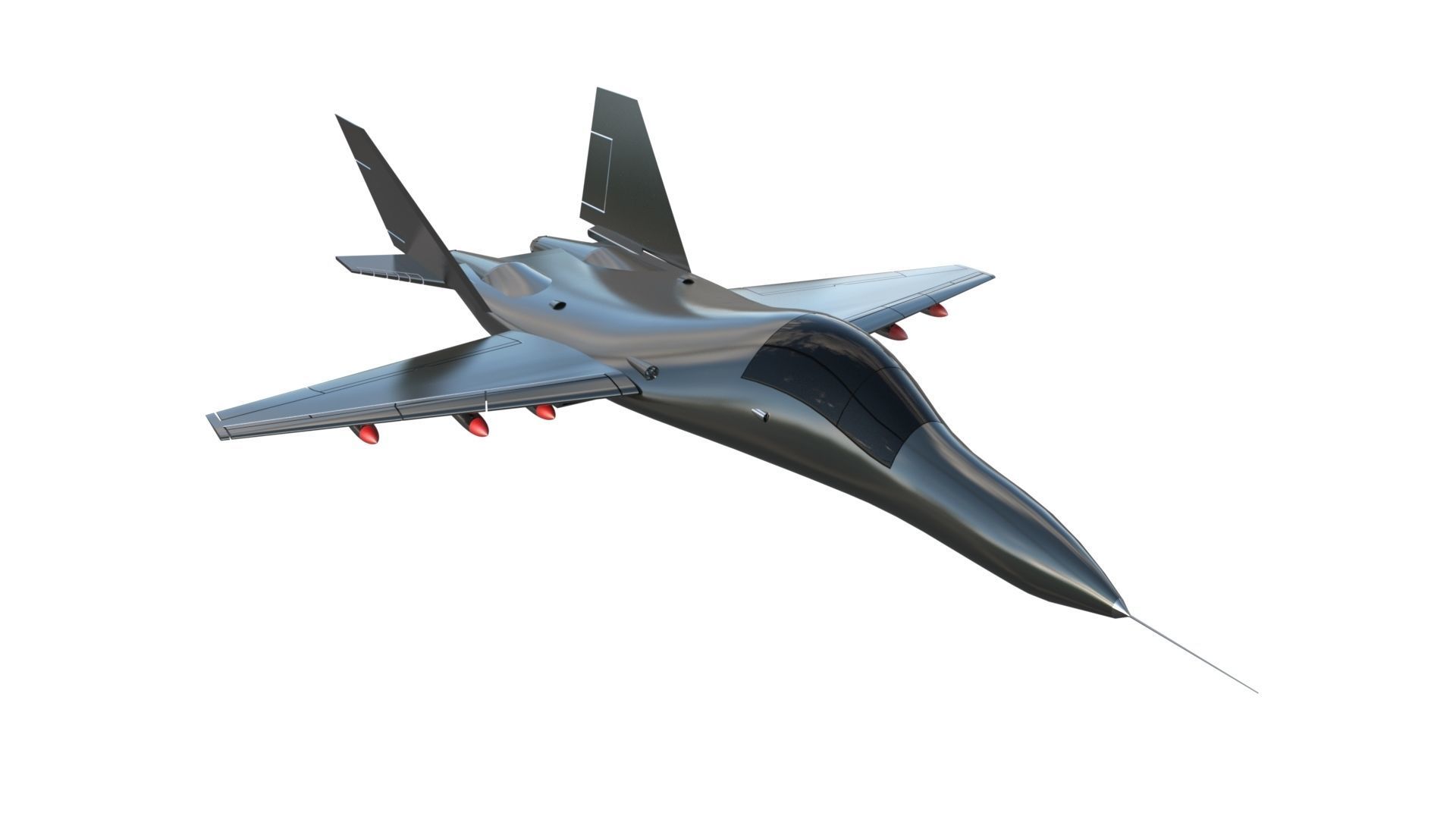 Fighter Jet Low-poly 3D model_7