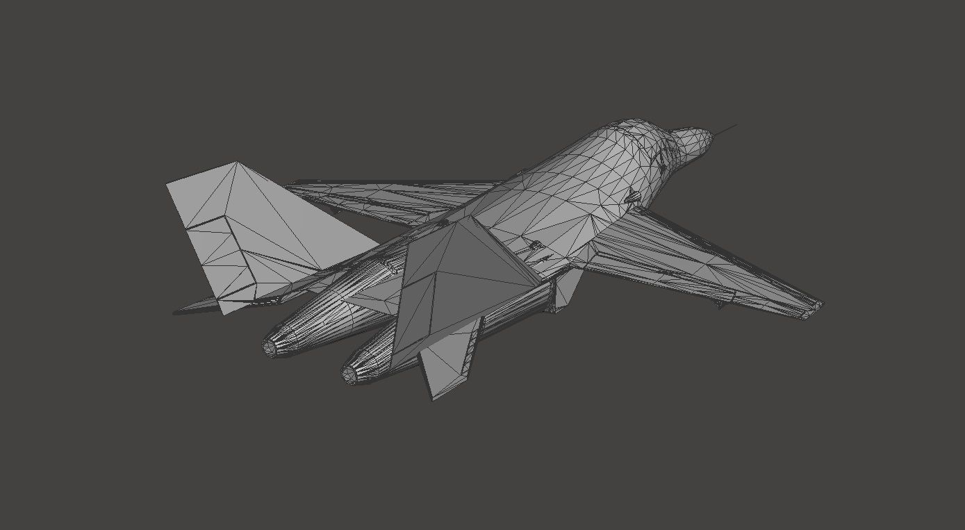 Fighter Jet Low-poly 3D model_10