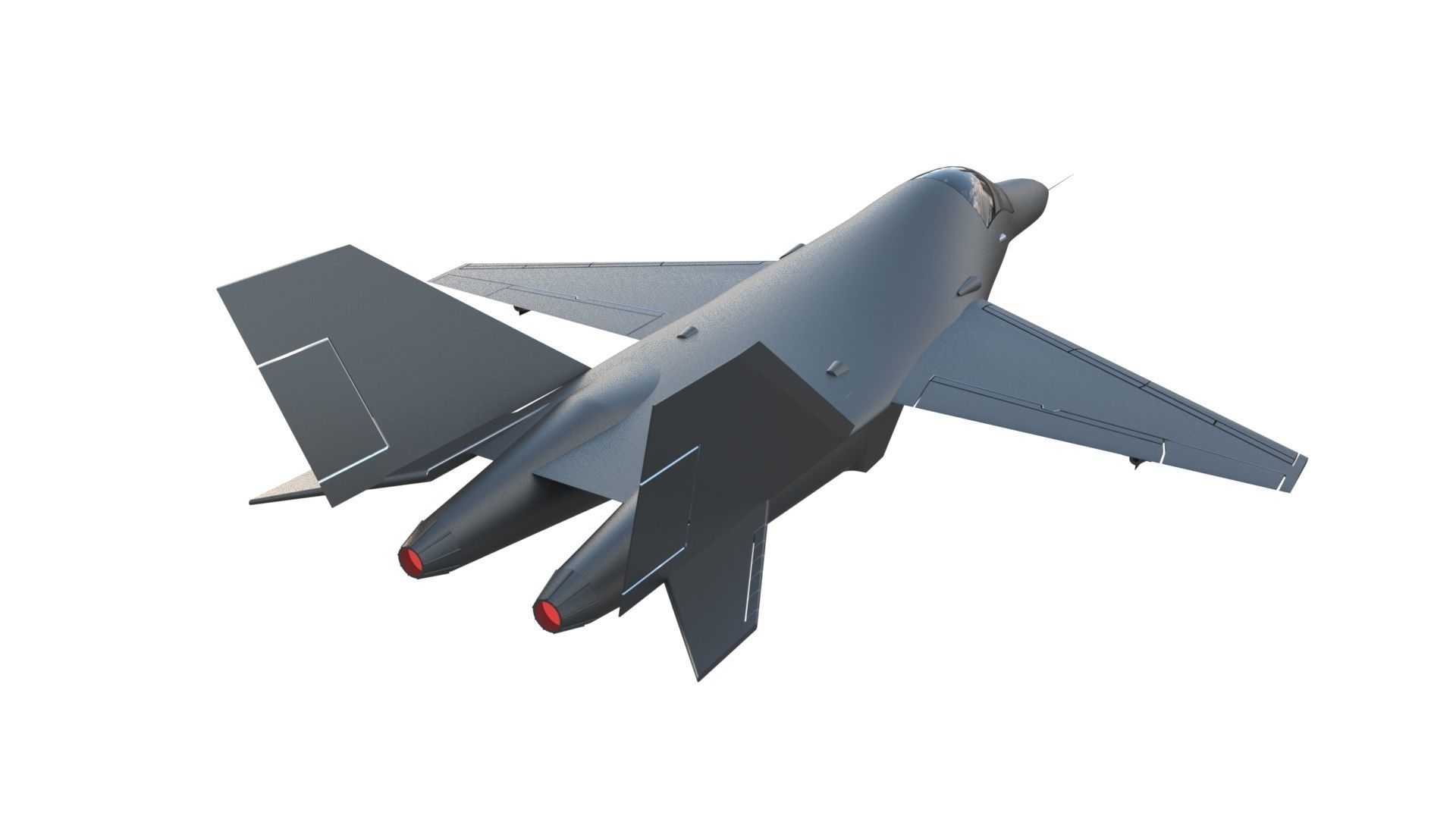 Fighter Jet Low-poly 3D model_3