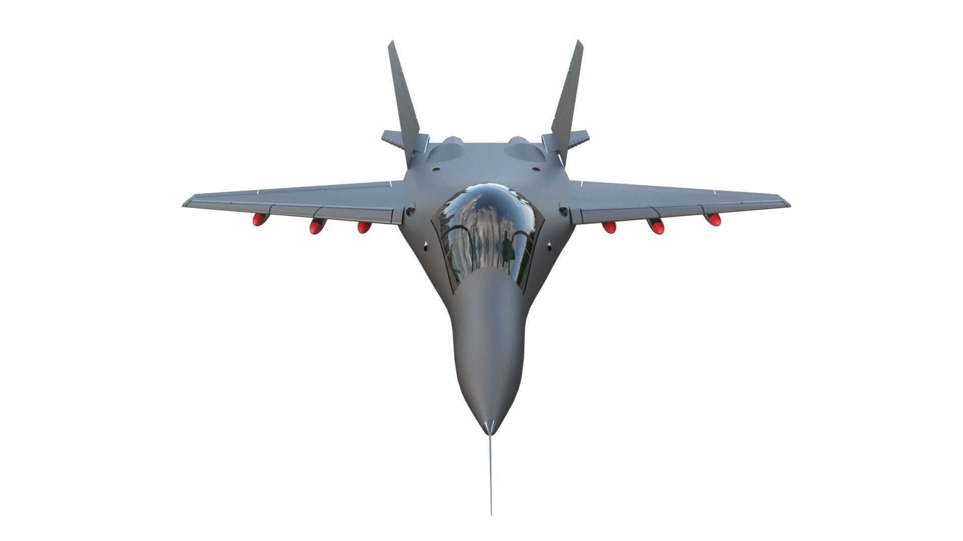 Fighter Jet Low-poly 3D model_1