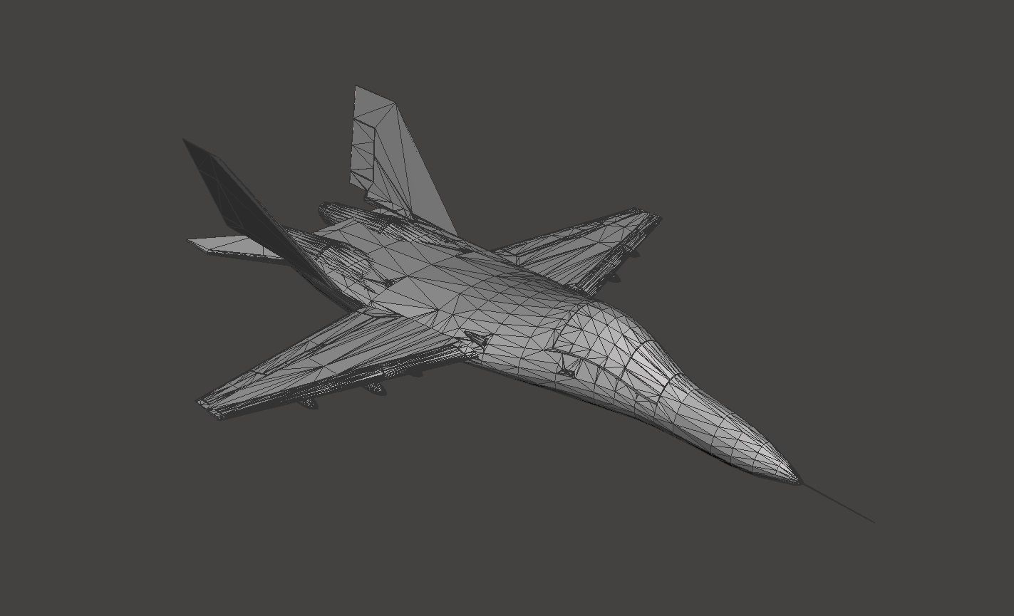 Fighter Jet Low-poly 3D model_8