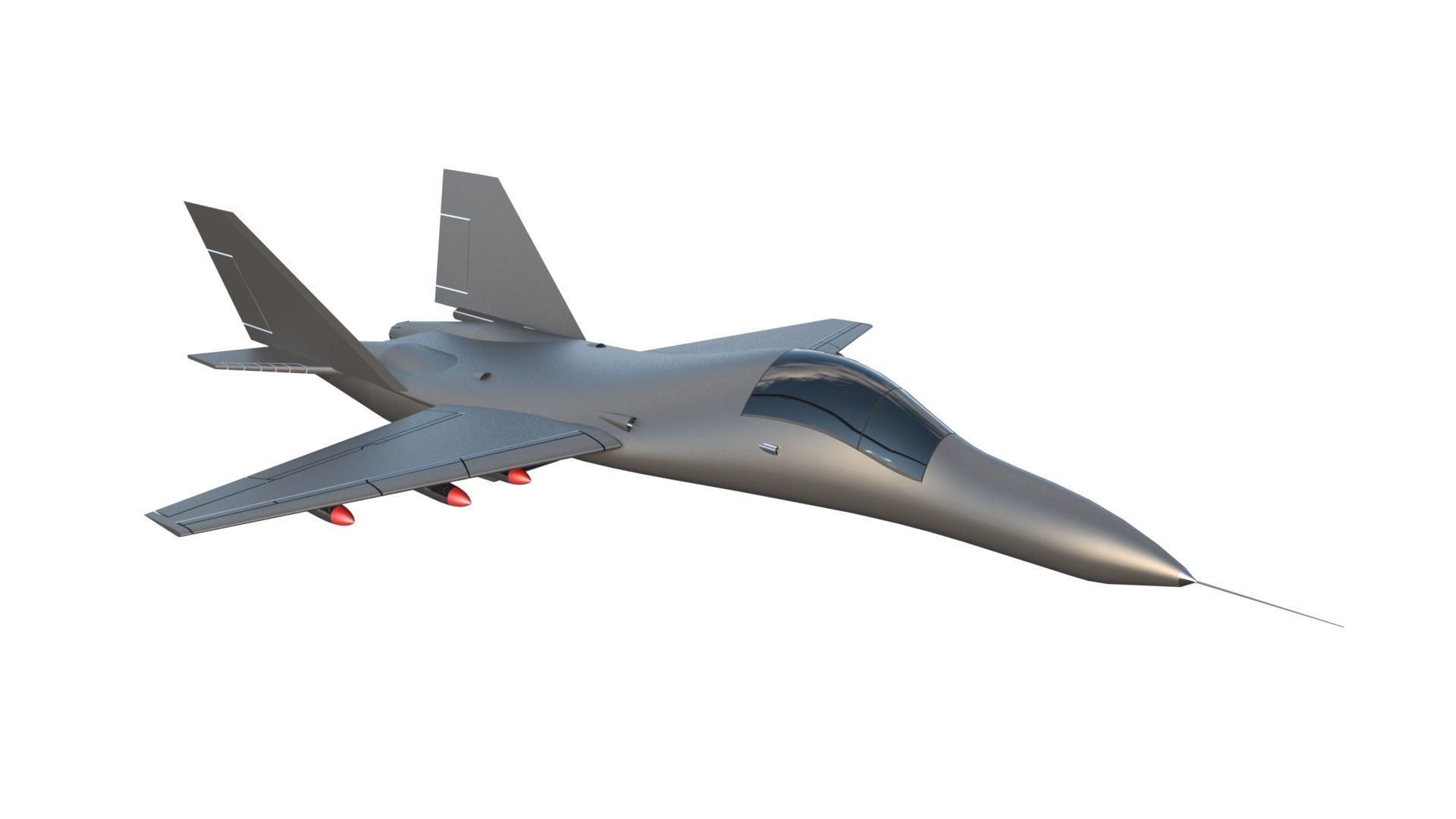 Fighter Jet Low-poly 3D model_2