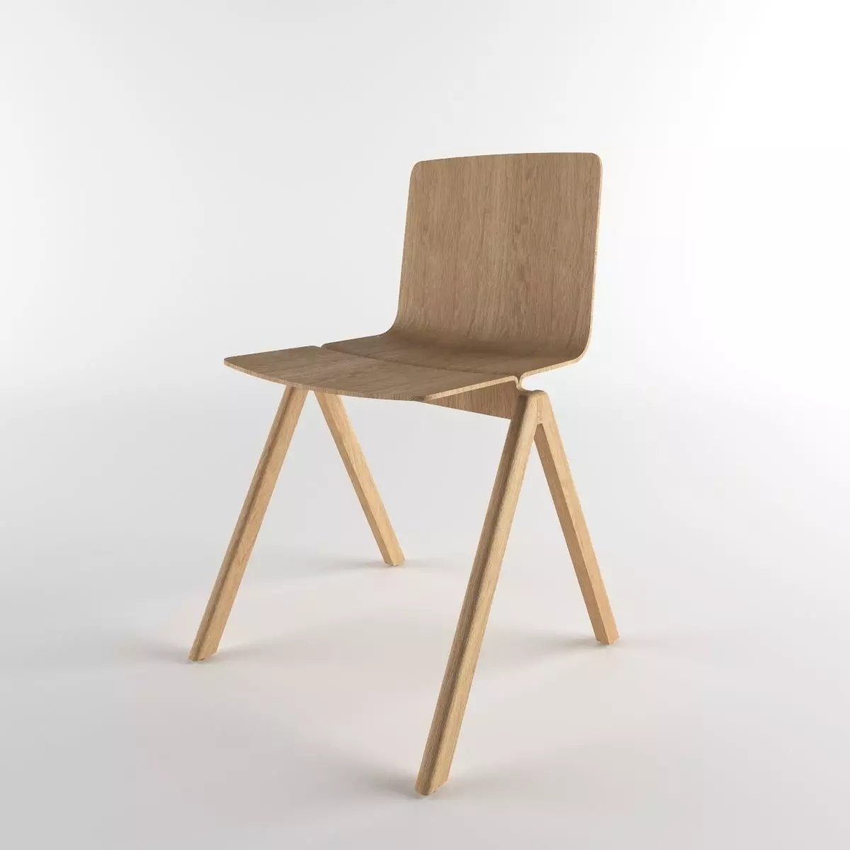 wood chair 3D print model_0