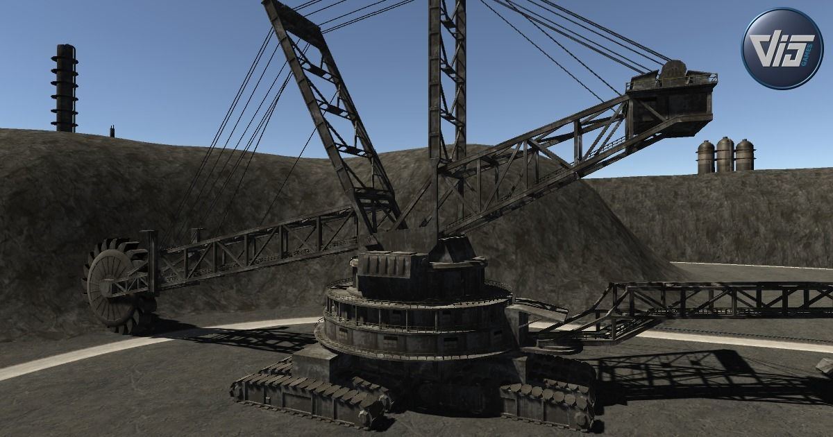 Coal Mining Scene Low-poly 3D model_1