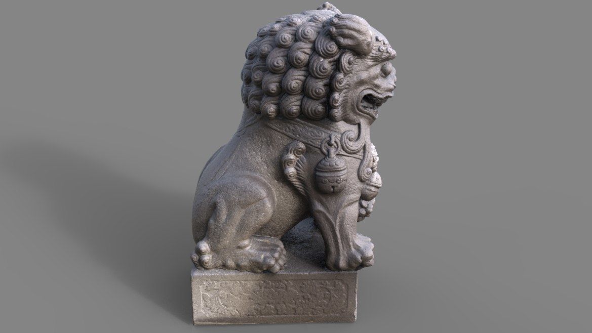 Chinese Guardian Statue 3D model_2