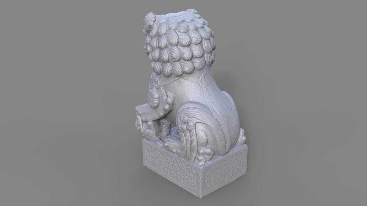 Chinese Guardian Statue 3D model_5