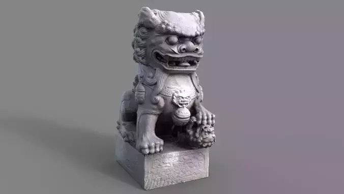 Chinese Guardian Statue 3D model