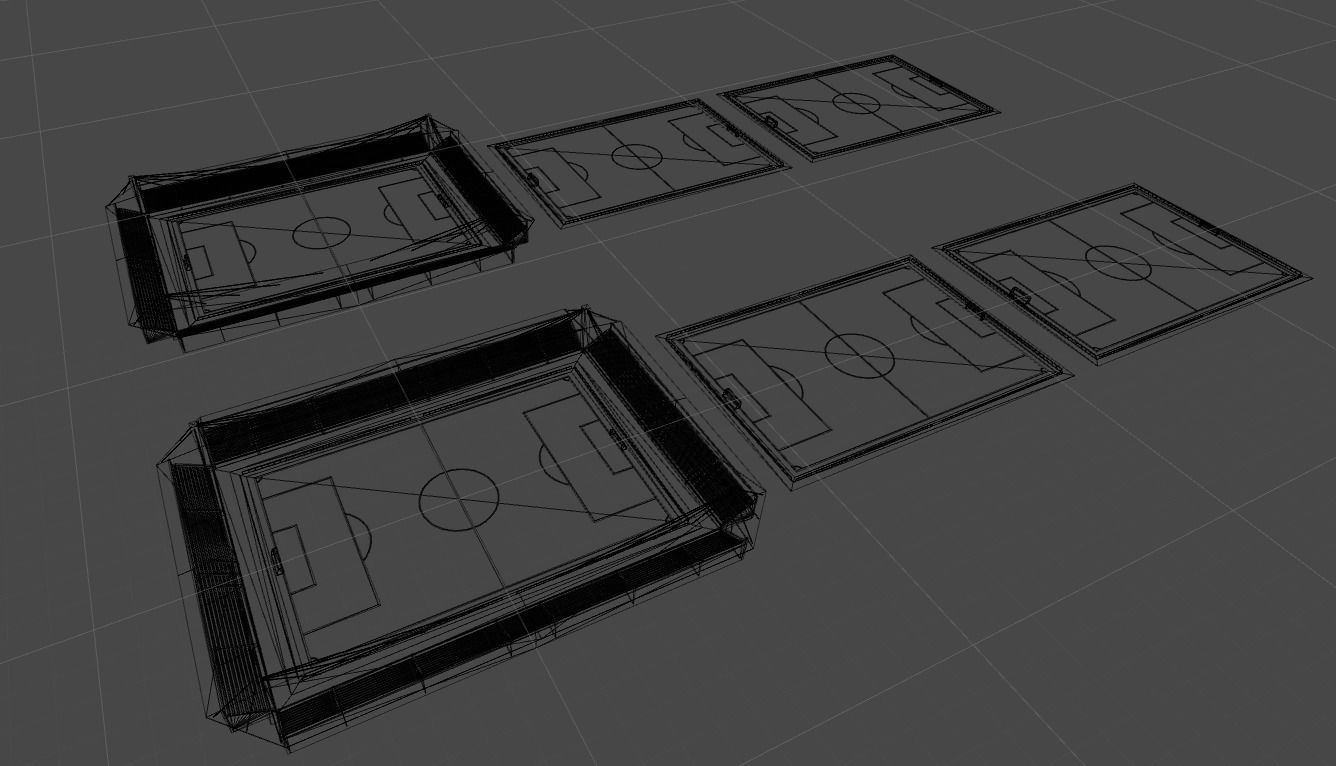 Football Fields Low-poly 3D model_2