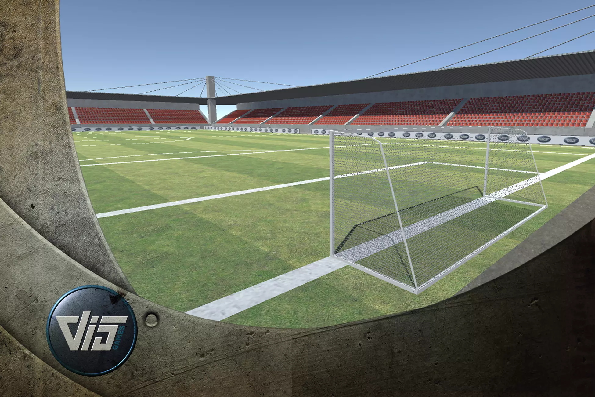 Football Fields Low-poly 3D model_0