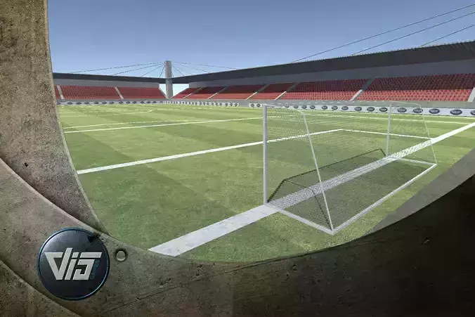 Football Fields Low-poly 3D model