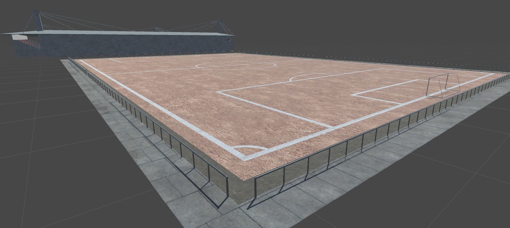 Football Fields Low-poly 3D model_5