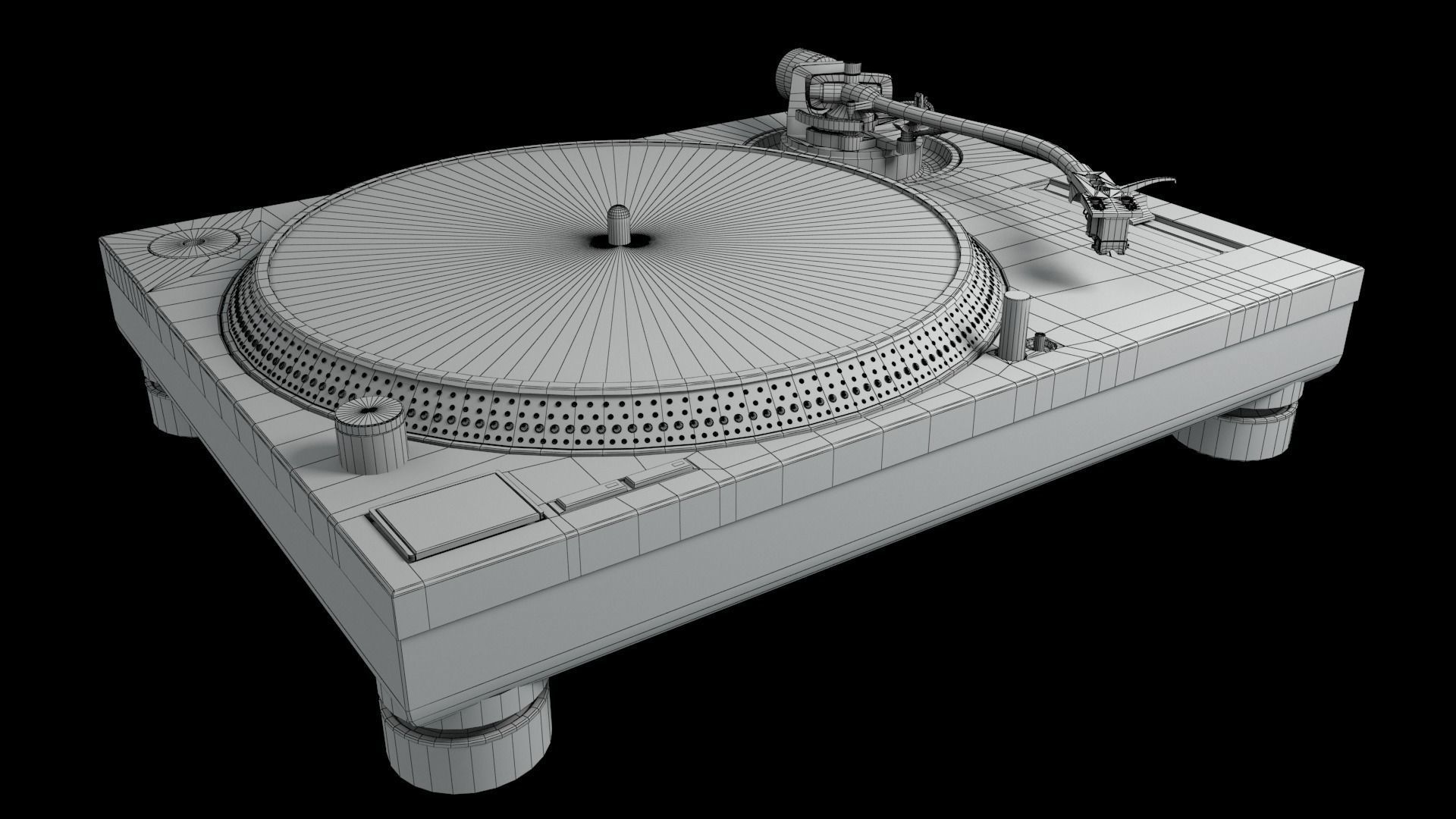 Technics SL1200 Mk2 Turntable 3D model_3