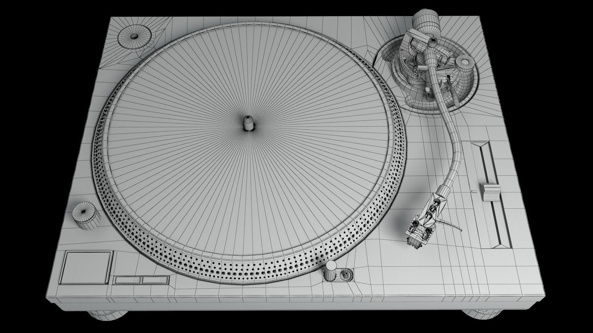 Technics SL1200 Mk2 Turntable 3D model_4
