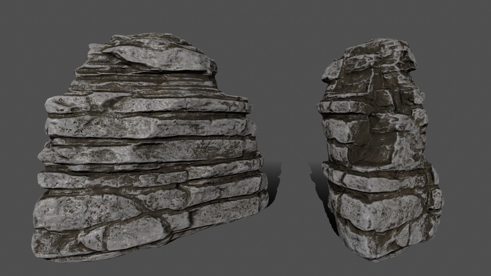 ruin set stone pieces Low-poly 3D model_10