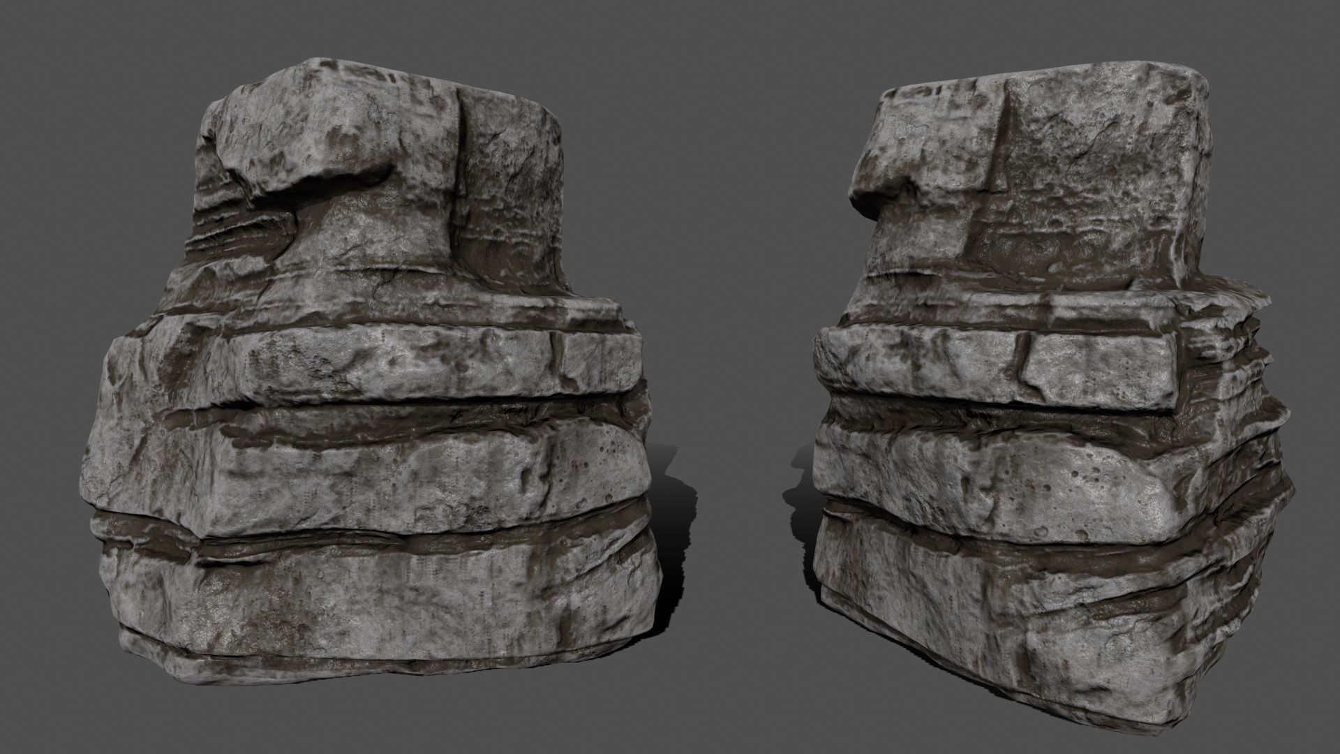 ruin set stone pieces Low-poly 3D model_7