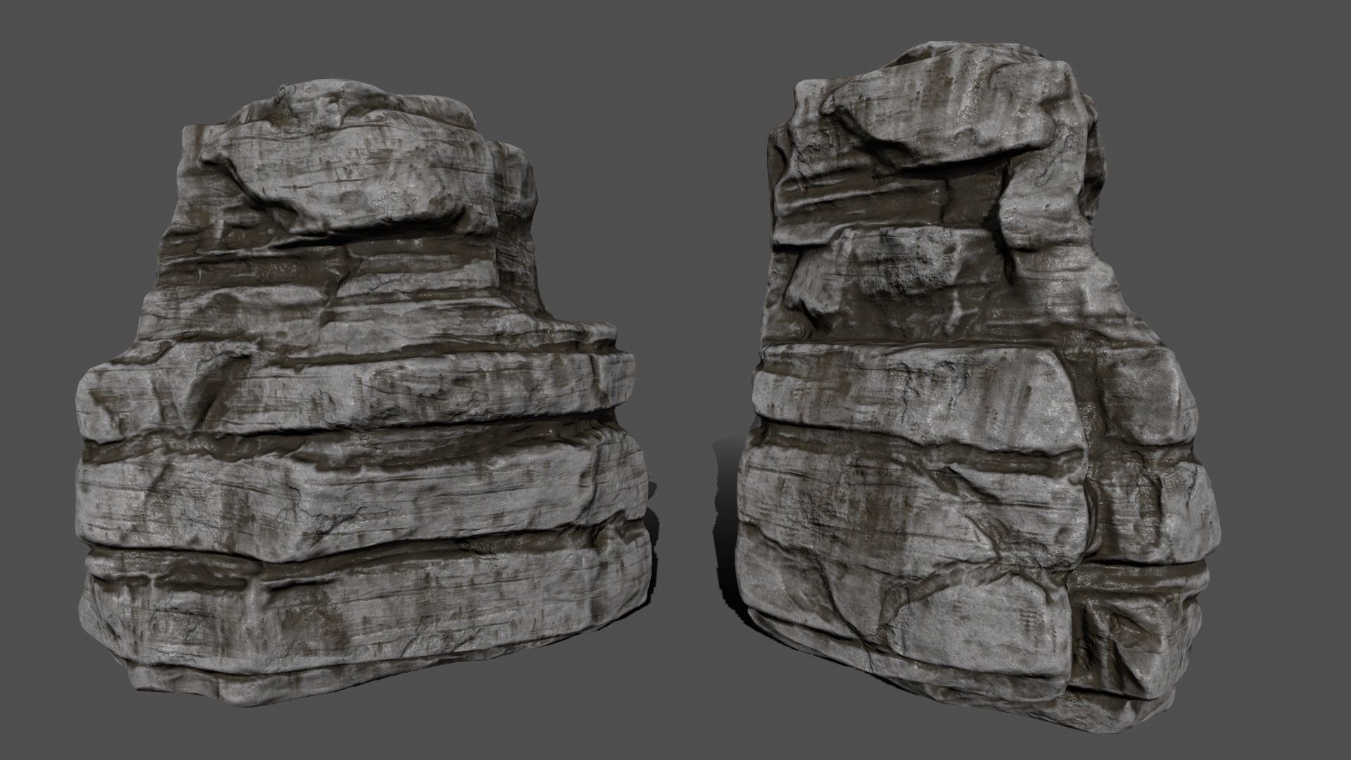 ruin set stone pieces Low-poly 3D model_9
