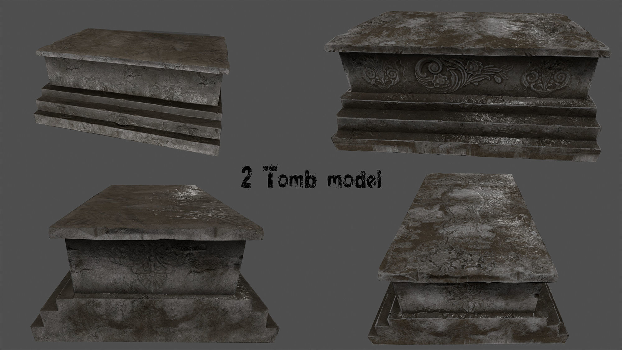 ruin set stone pieces Low-poly 3D model_3