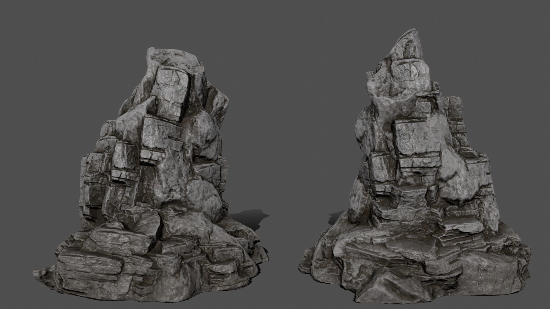 ruin set stone pieces Low-poly 3D model_6