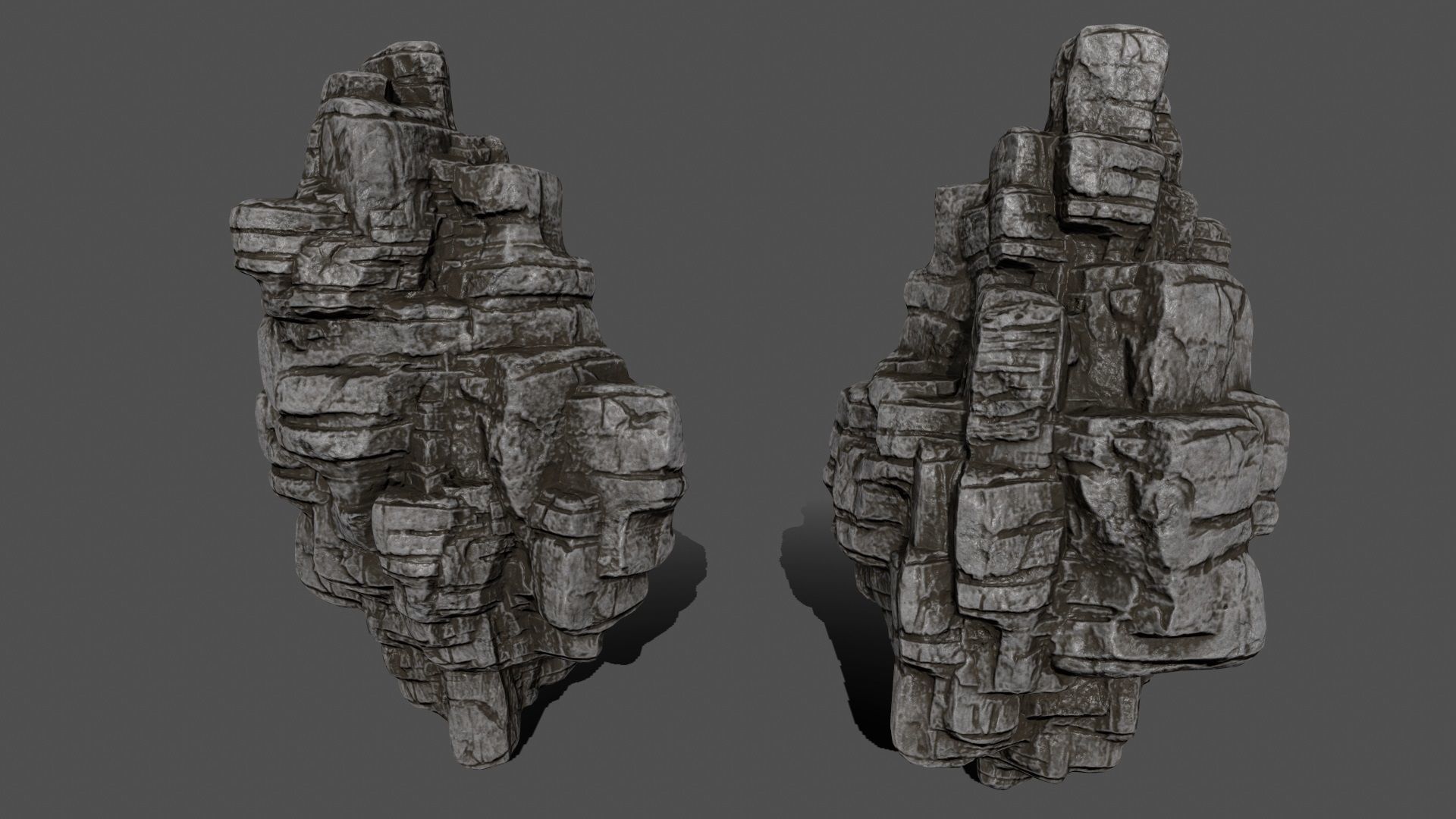 ruin set stone pieces Low-poly 3D model_5