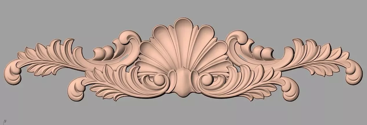 Door flower 3d relief models used for CNC router E001 3D model_0