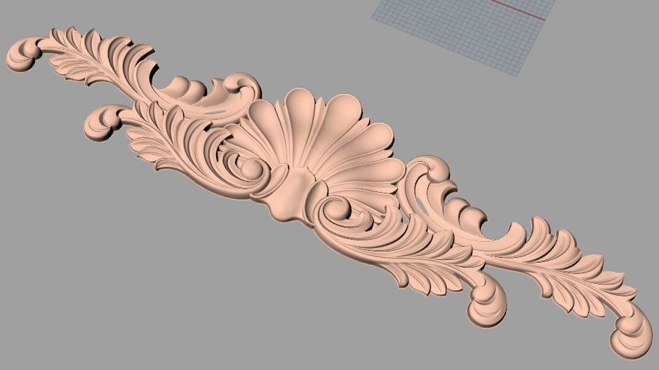 Door flower 3d relief models used for CNC router E001 3D model_1
