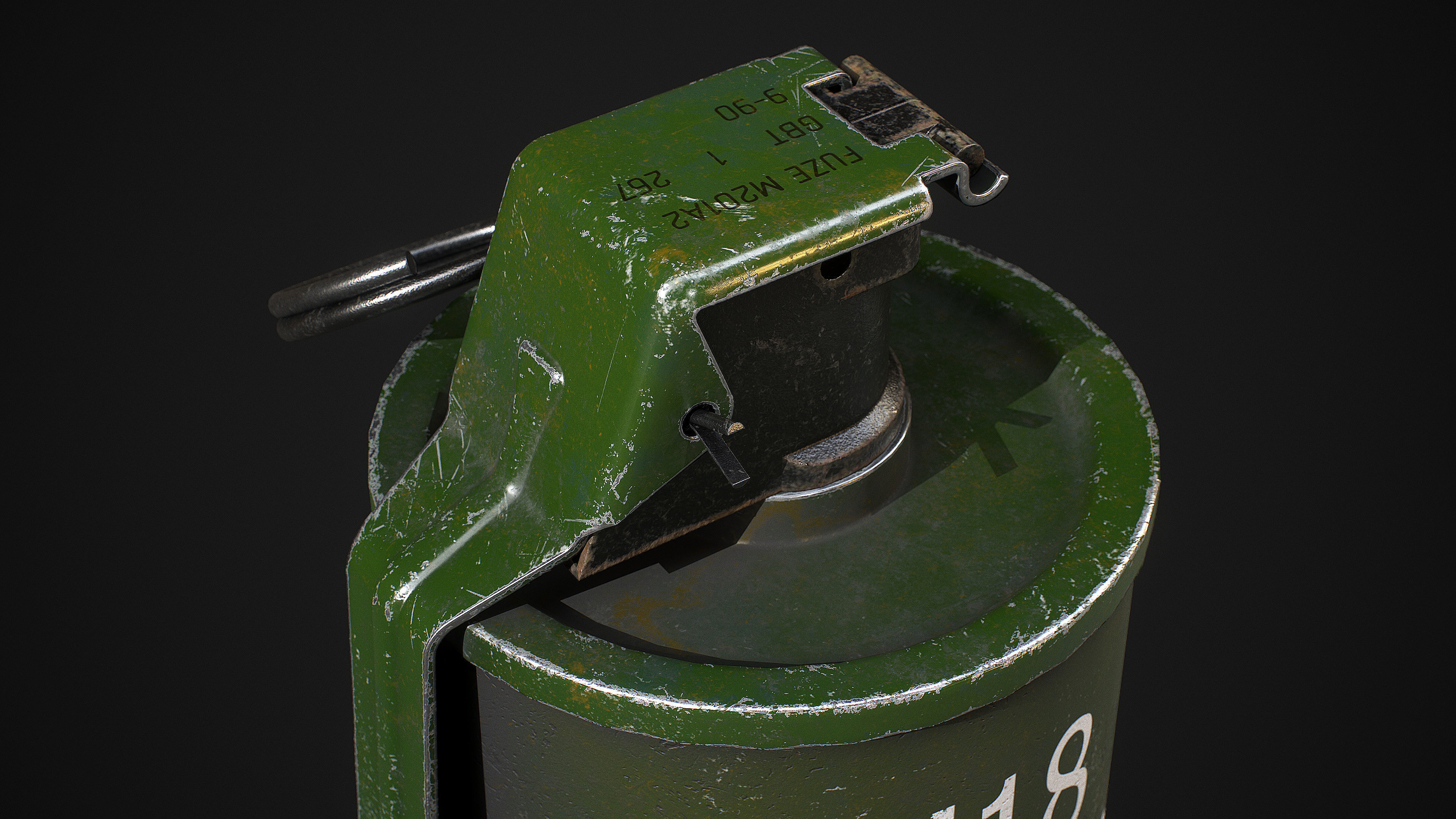 Smoke Grenade M18 Low-poly 3D model_7