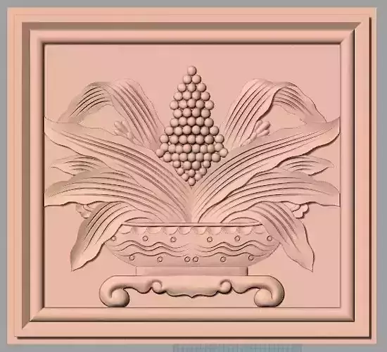 Door flower 3d relief models used for CNC router E004