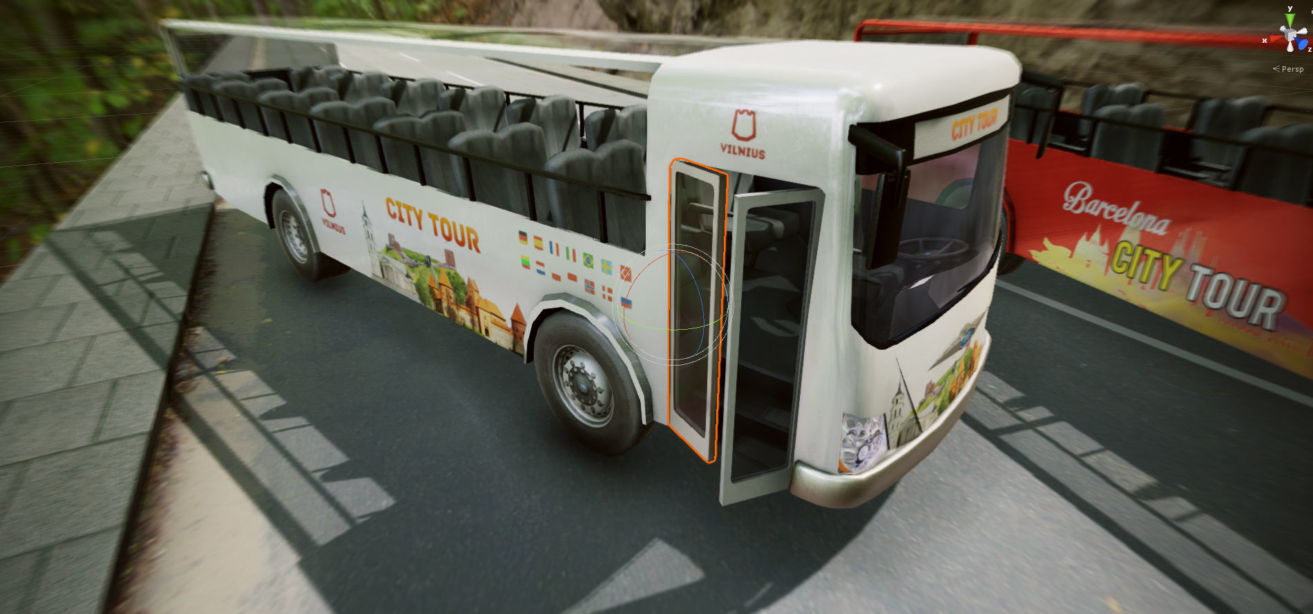 City Tour Bus Low-poly 3D model_7