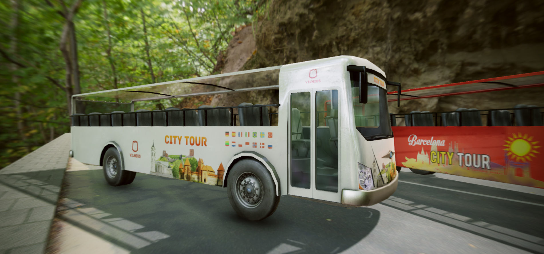 City Tour Bus Low-poly 3D model_6