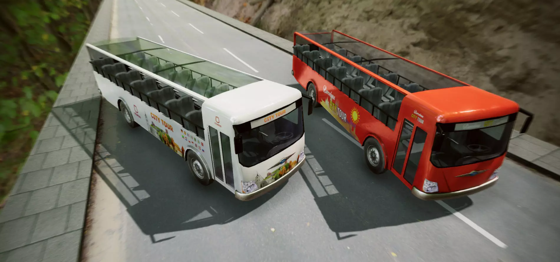 City Tour Bus Low-poly 3D model_0