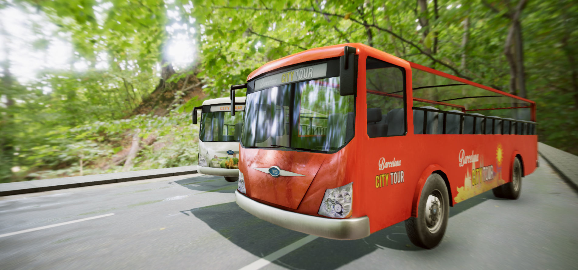 City Tour Bus Low-poly 3D model_1