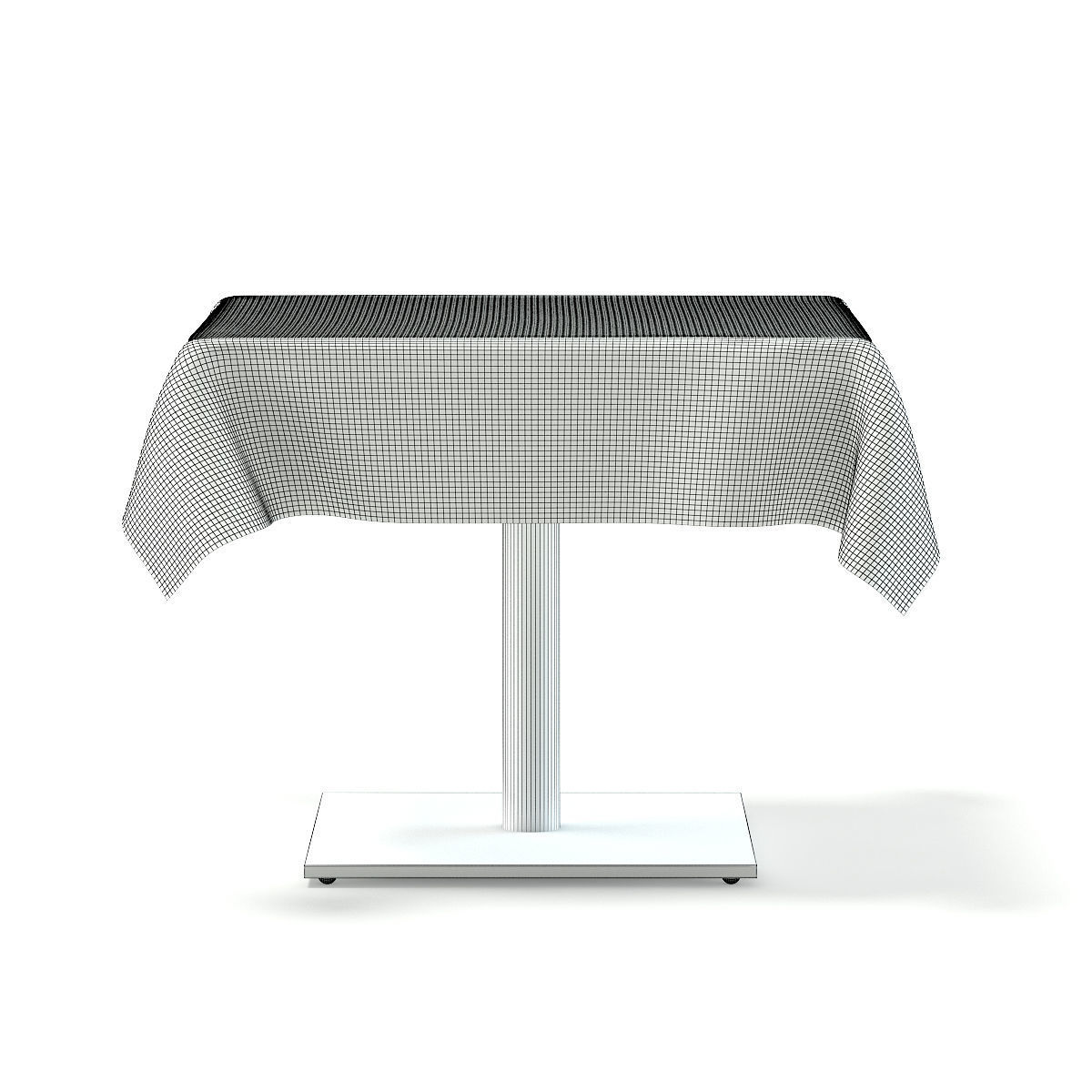 Metal Table with a Tablecloth 3D model_14