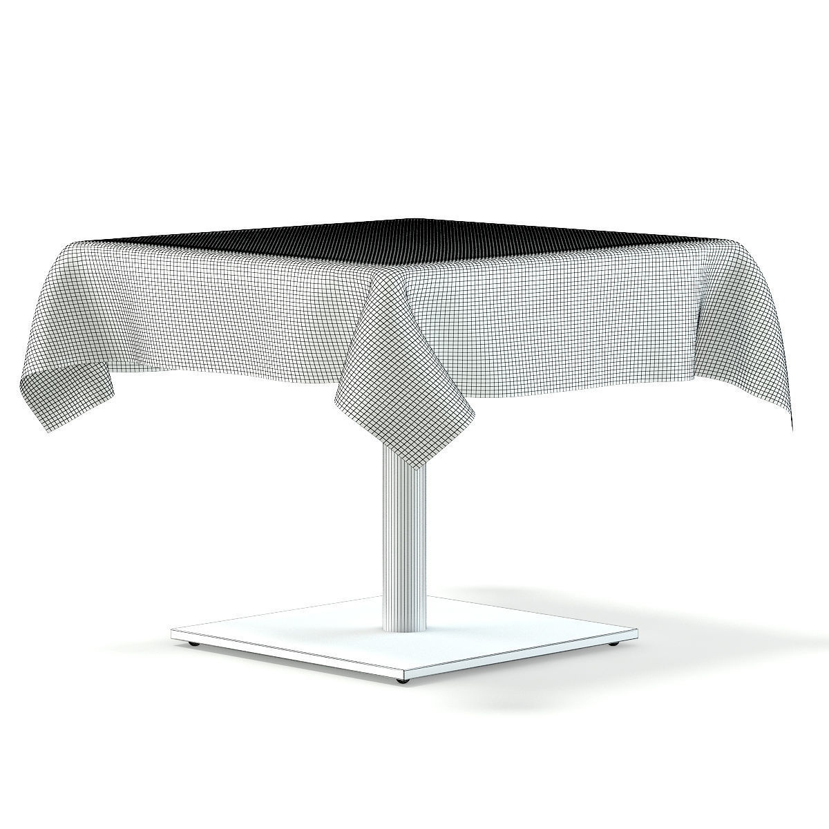 Metal Table with a Tablecloth 3D model_13