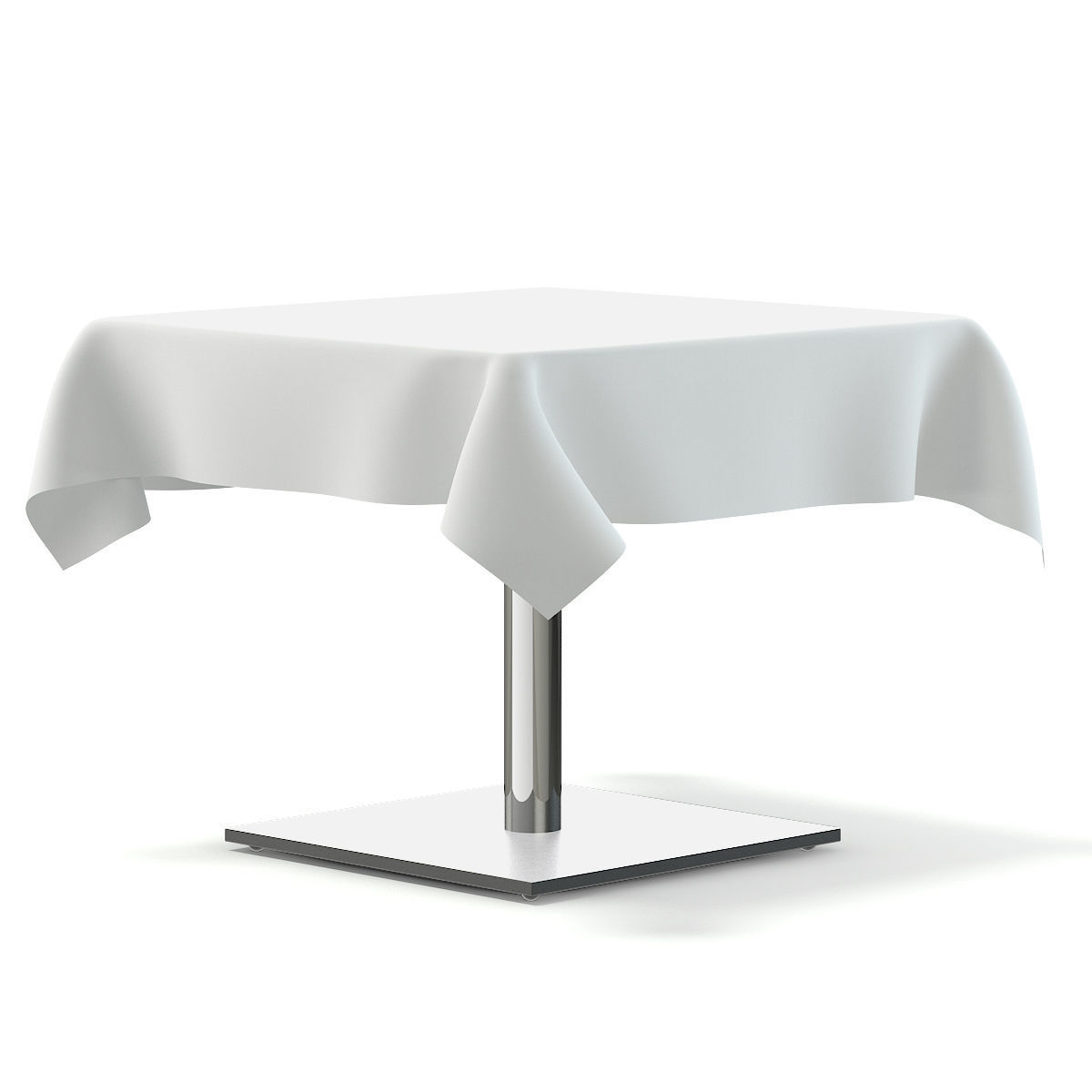 Metal Table with a Tablecloth 3D model_5