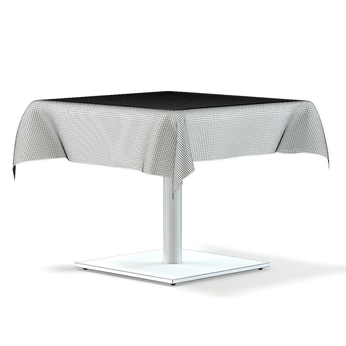Metal Table with a Tablecloth 3D model_11
