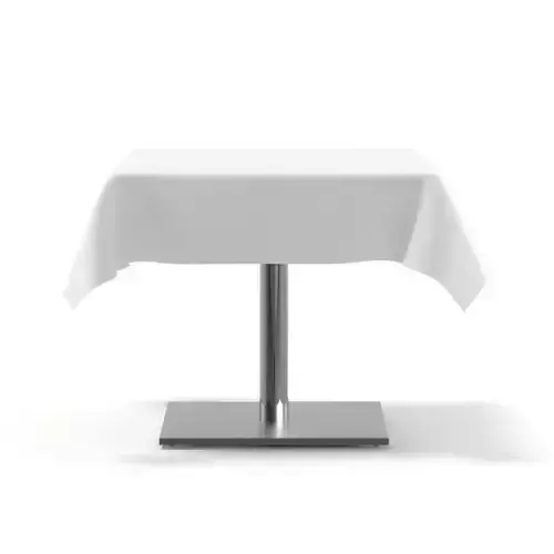 Metal Table with a Tablecloth