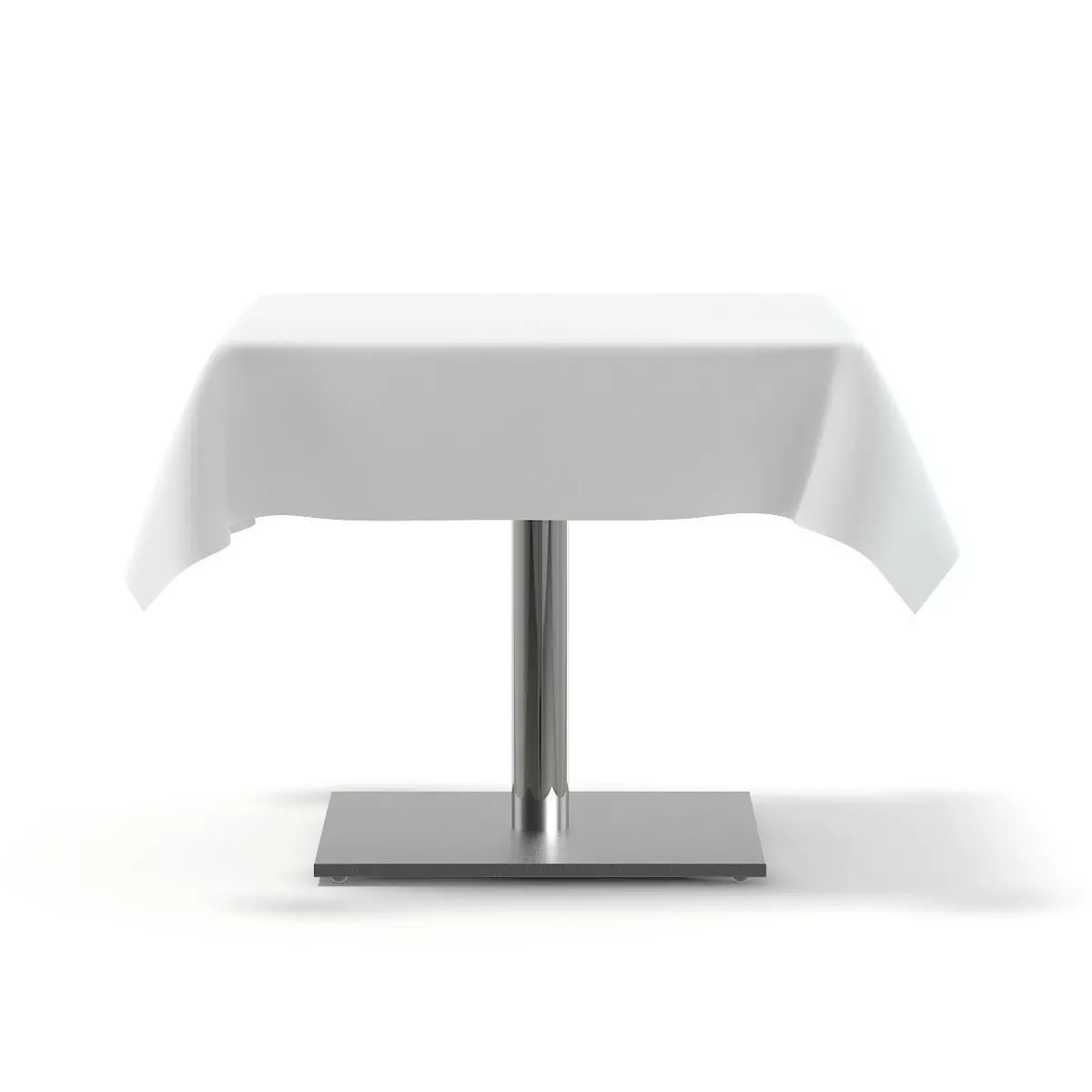 Metal Table with a Tablecloth 3D model_0