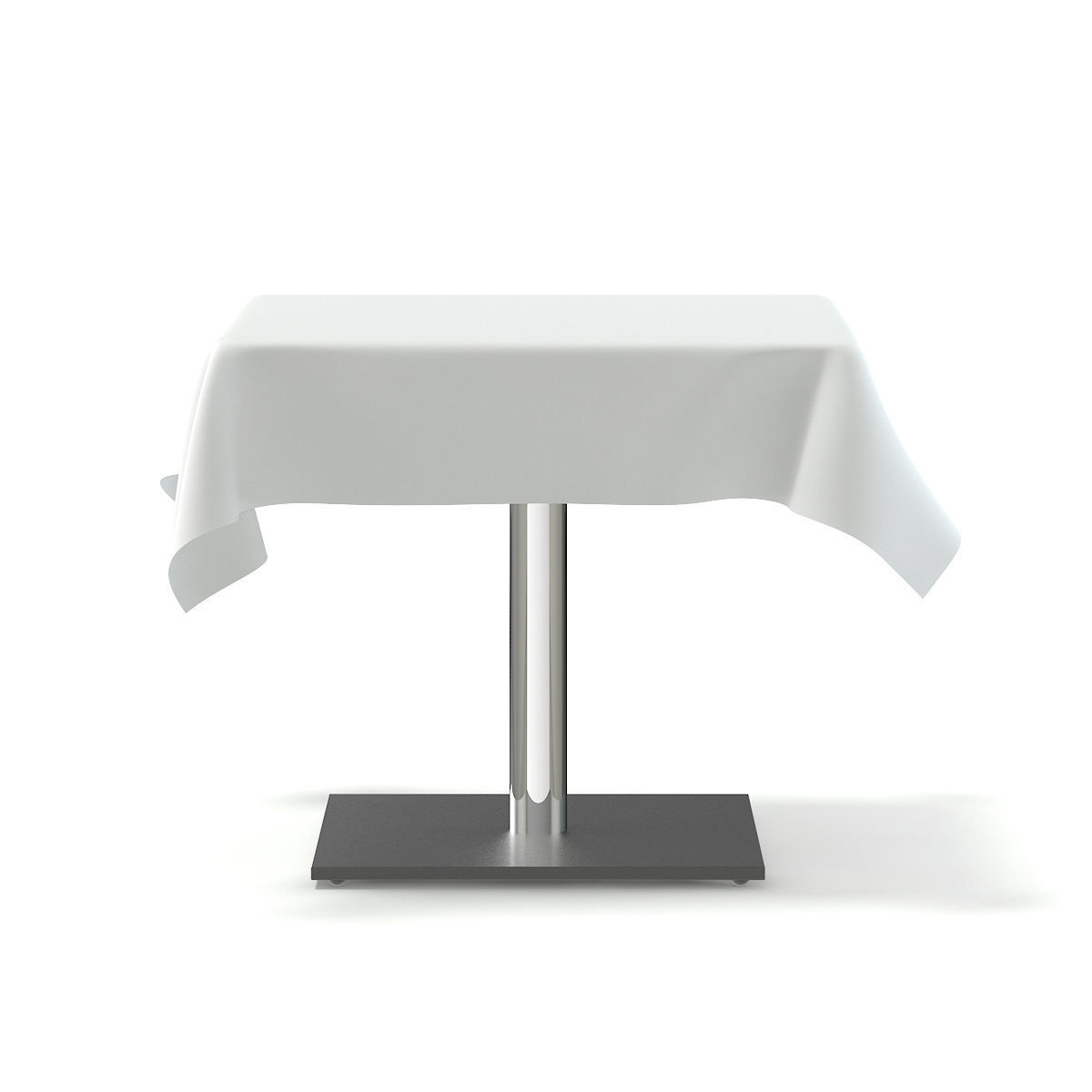 Metal Table with a Tablecloth 3D model_4