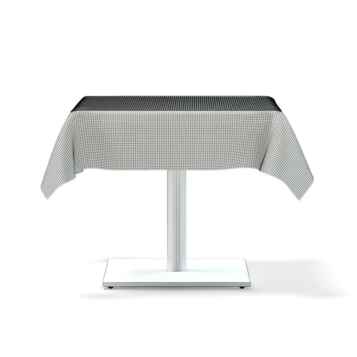 Metal Table with a Tablecloth 3D model_8