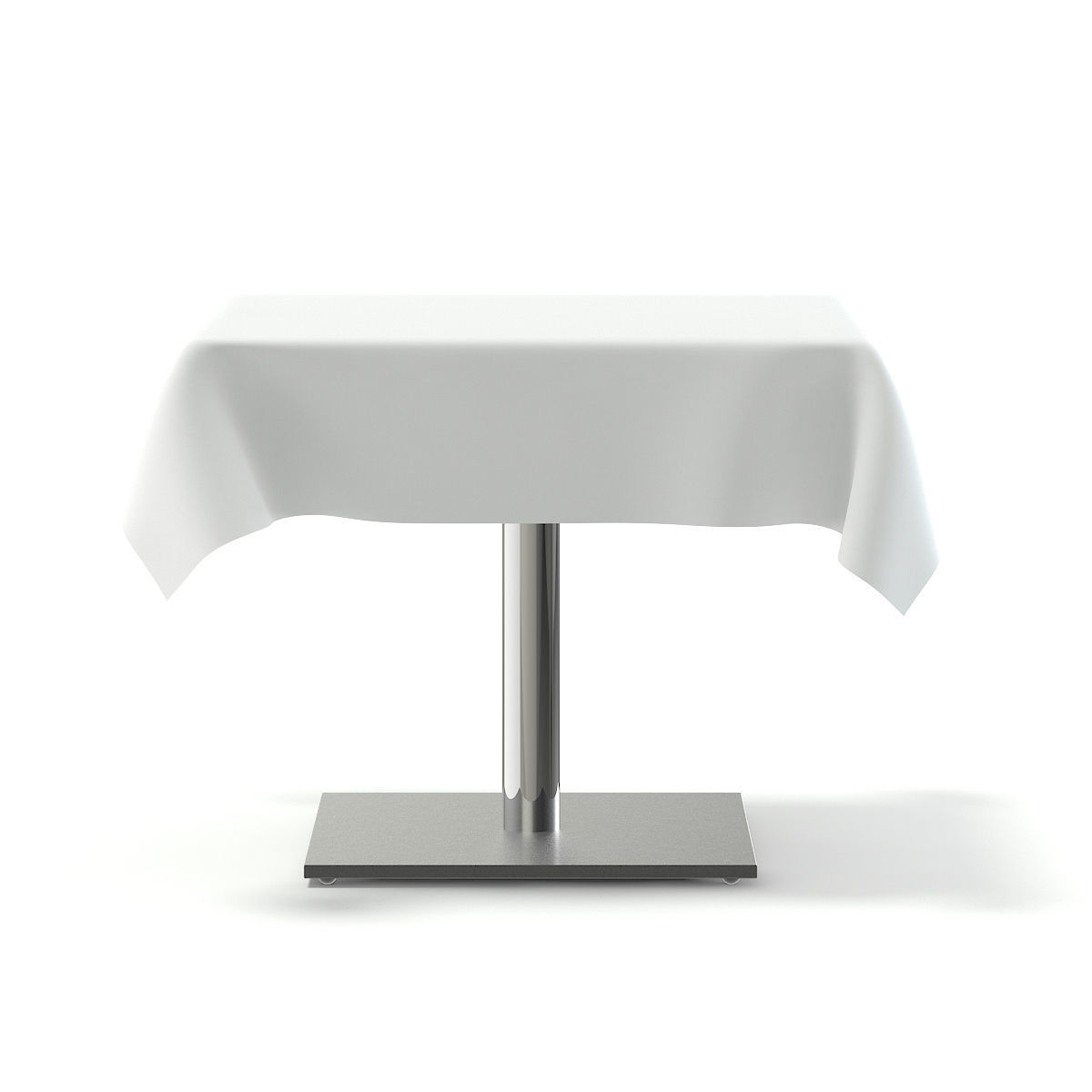 Metal Table with a Tablecloth 3D model_6