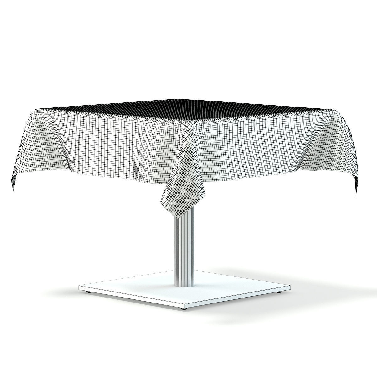 Metal Table with a Tablecloth 3D model_15