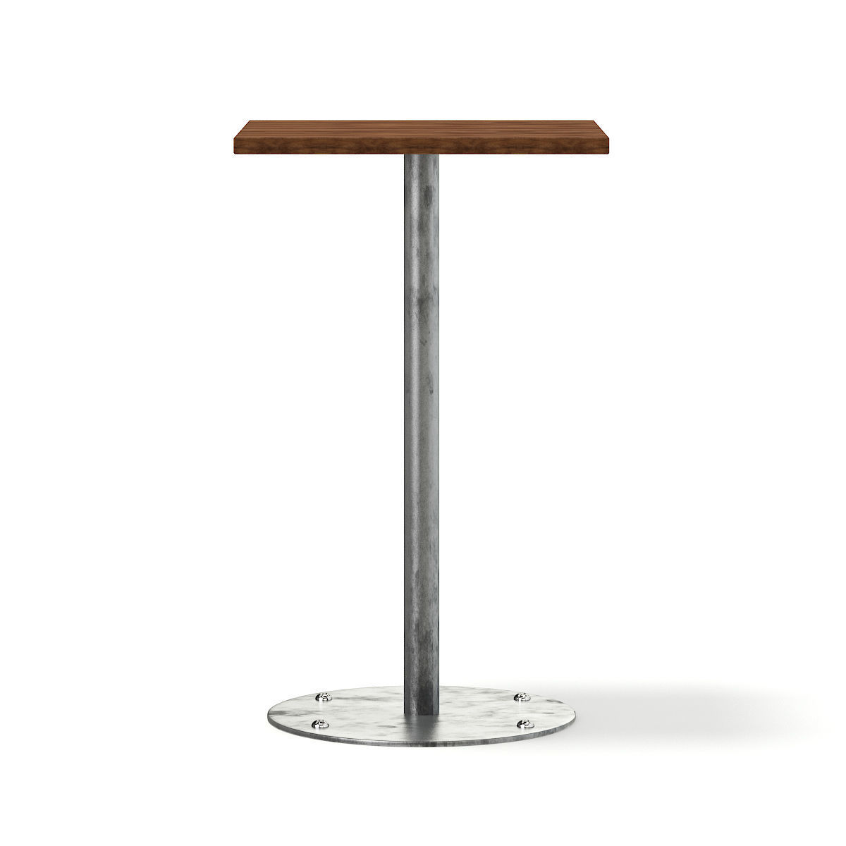 Square Wood and Metal Table 3D model_2