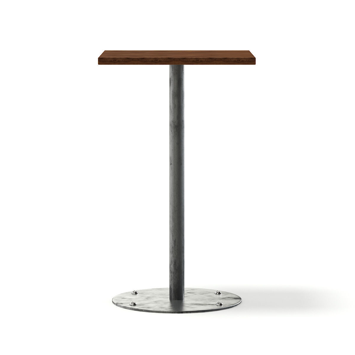 Square Wood and Metal Table 3D model_6