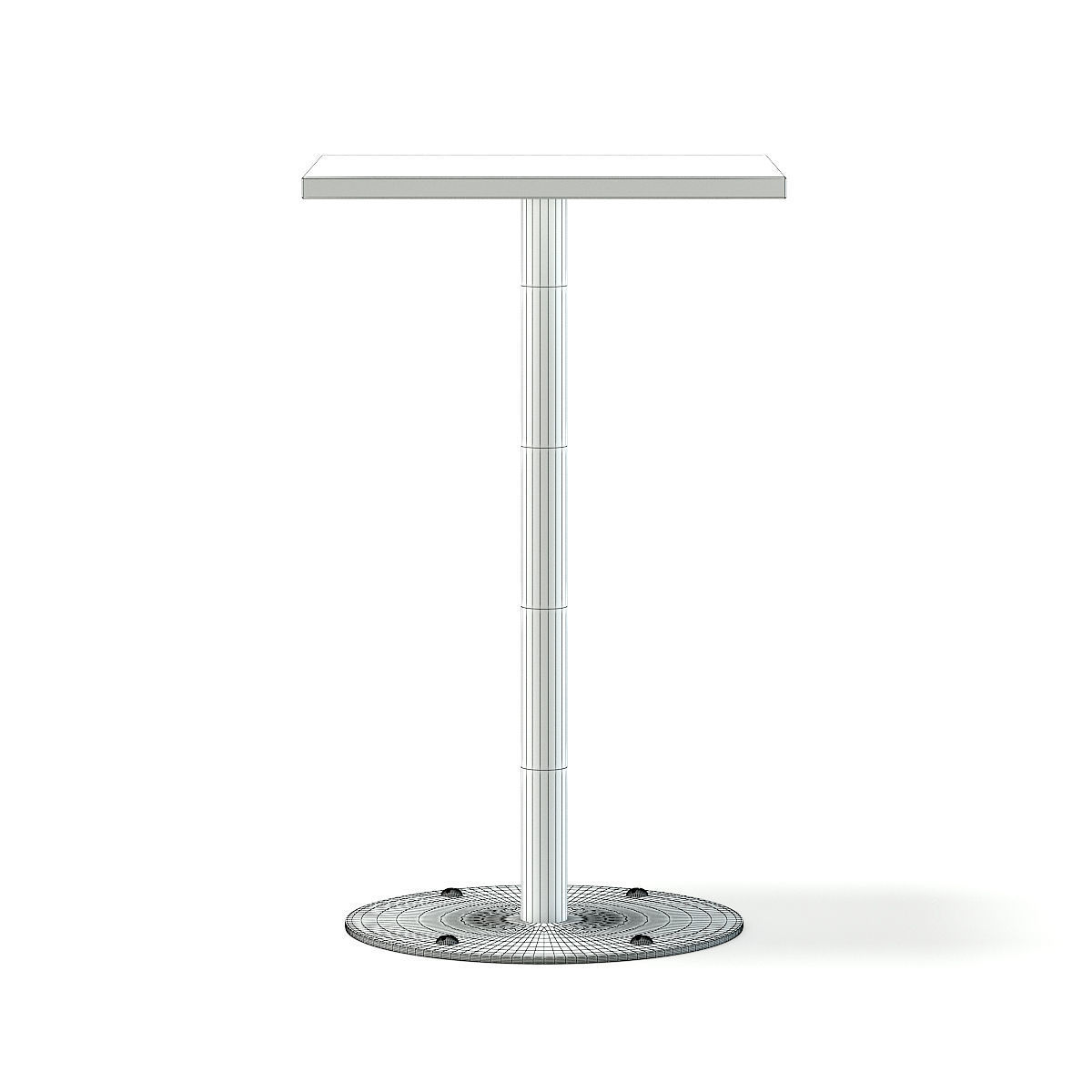 Square Wood and Metal Table 3D model_8