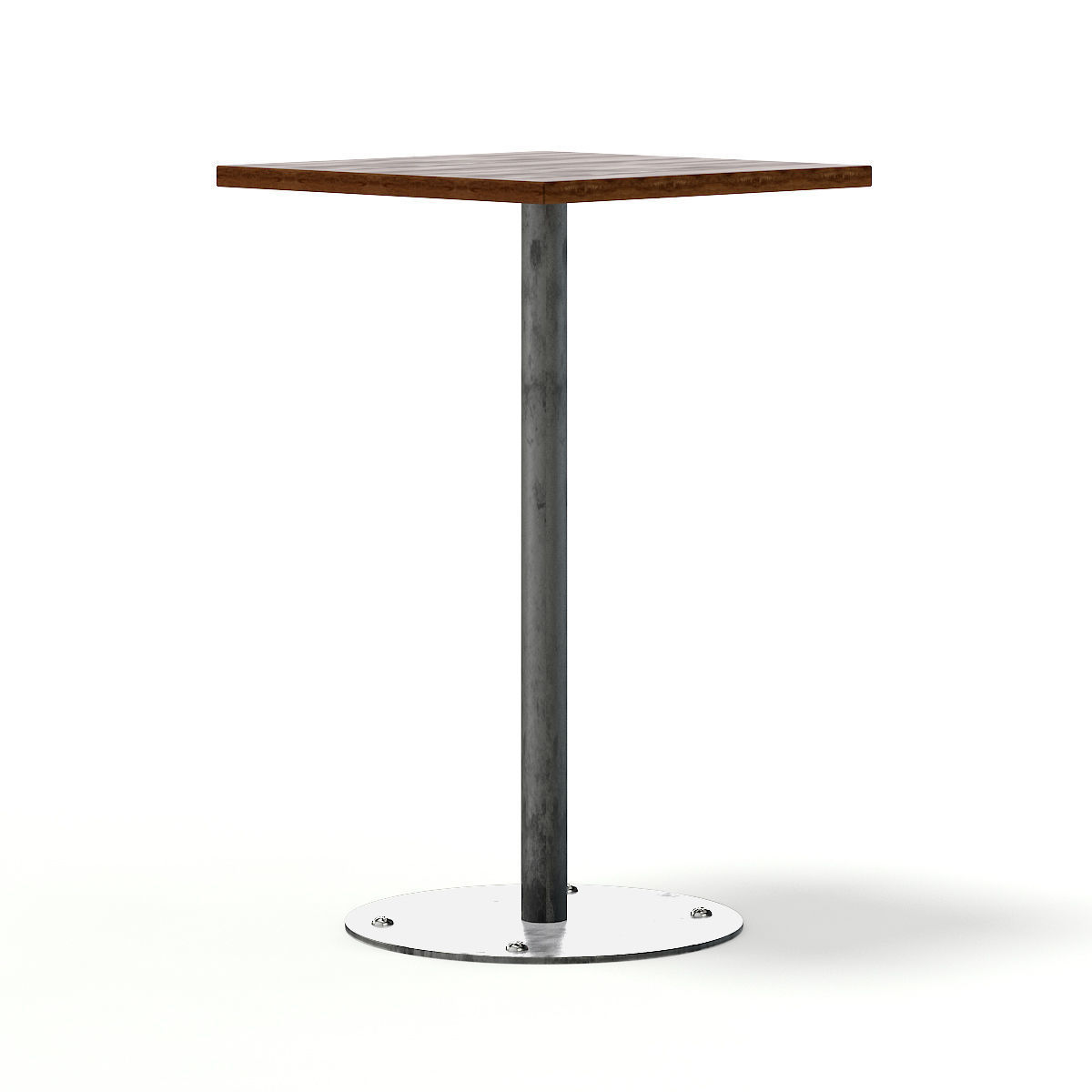 Square Wood and Metal Table 3D model_5