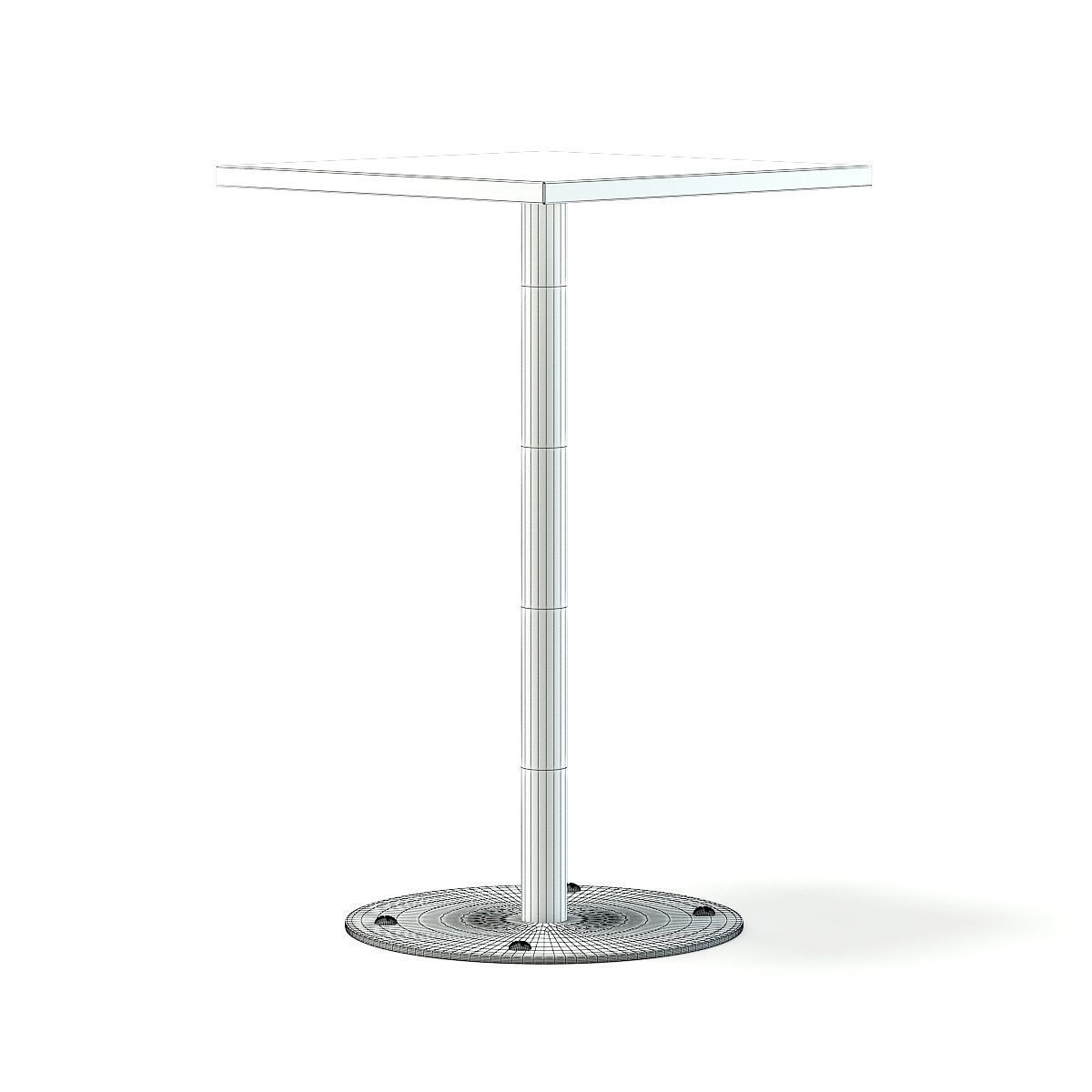 Square Wood and Metal Table 3D model_9